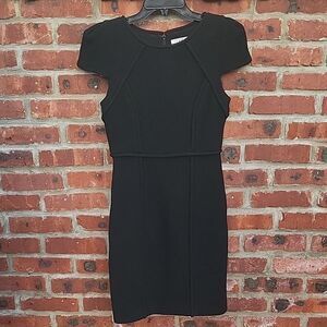 Elegant Black Cap Sleeve Dress